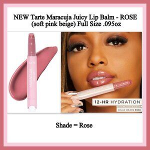 NEW Tarte Maracuja Juicy Lip Balm ROSE (soft pink beige) Full Size .095oz